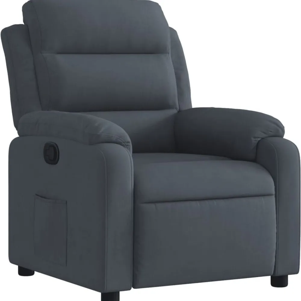 Fauteuils Et Chaises-vidaXL Fauteuil inclinable Velours Gris foncé
