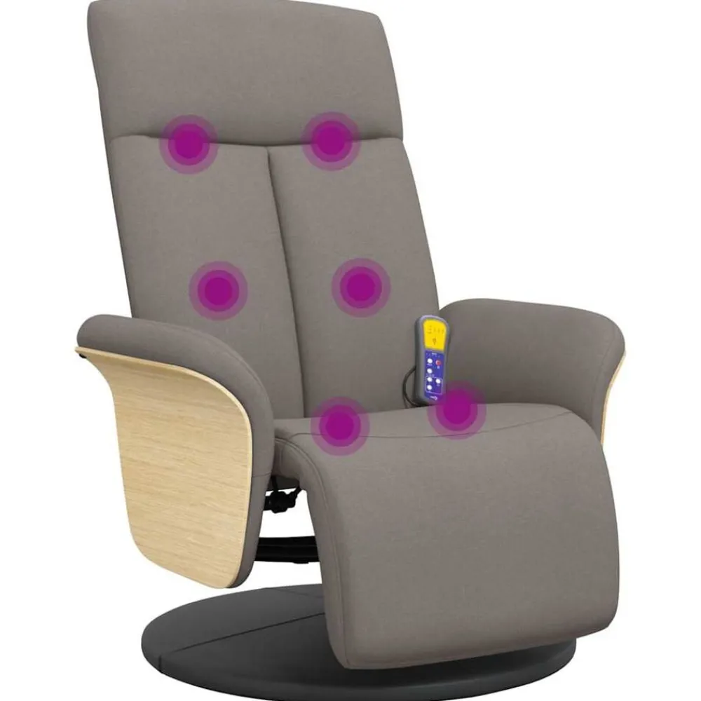 vidaXL Fauteuil inclinable de massage avec repose-pieds tissu