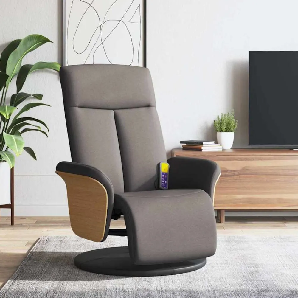 vidaXL Fauteuil inclinable de massage avec repose-pieds tissu