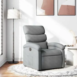 Fauteuils Et Chaises-vidaXL Fauteuil inclinable Tissu Gris clair