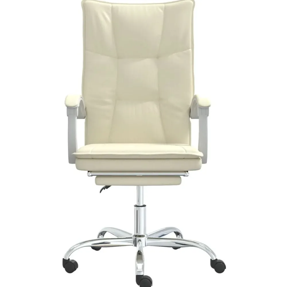vidaXL Fauteuil inclinable de bureau Crème Similicuir