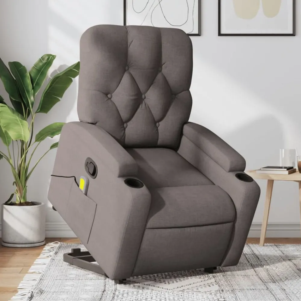 vidaXL Fauteuil inclinable de massage Tissu
