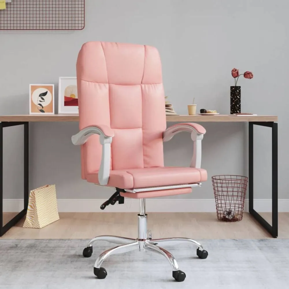 Meubles De Bureau-vidaXL Fauteuil inclinable de bureau Similicuir Rose