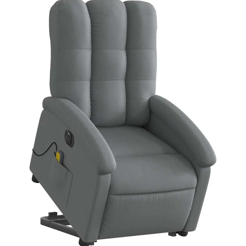 Fauteuils Et Chaises-vidaXL Fauteuil inclinable de massage électrique Tissu Gris foncé