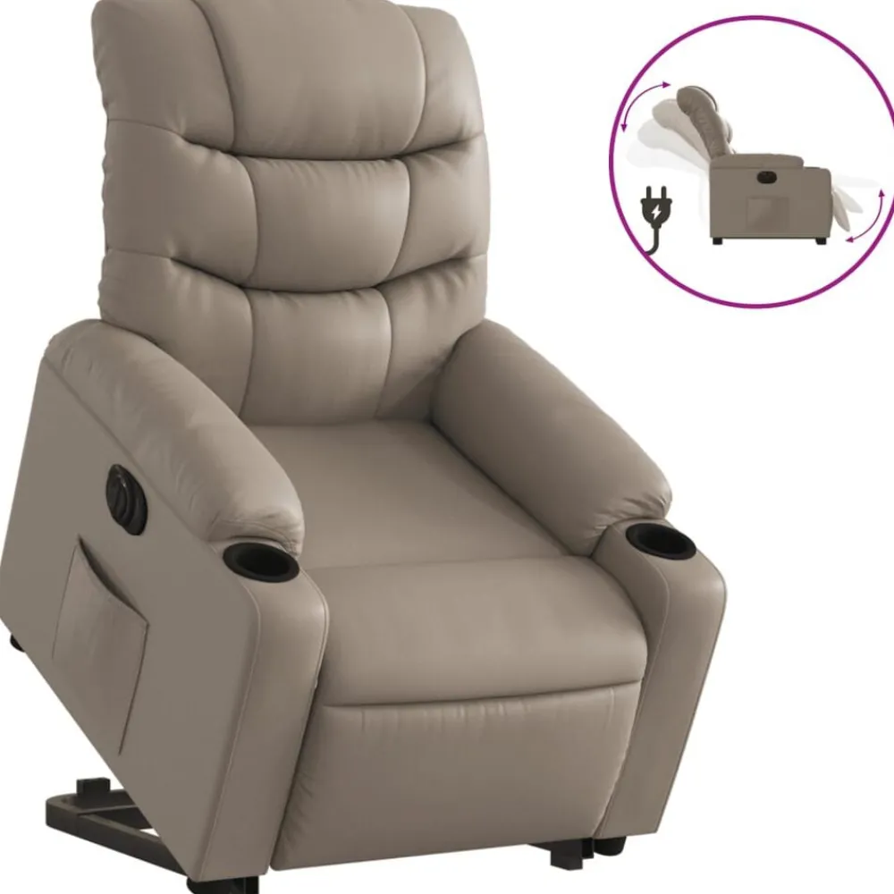 Fauteuils Et Chaises-vidaXL Fauteuil inclinable électrique similicuir Cappuccino