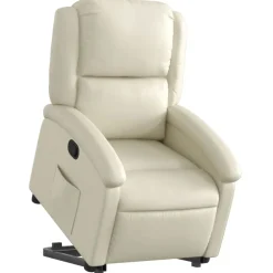 Fauteuils Et Chaises-vidaXL Fauteuil inclinable Crème Similicuir Crème