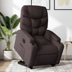 Fauteuils Et Chaises-vidaXL Fauteuil inclinable électrique tissu Marron foncé