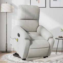 Fauteuils Et Chaises-vidaXL Fauteuil inclinable de massage électrique Gris clair