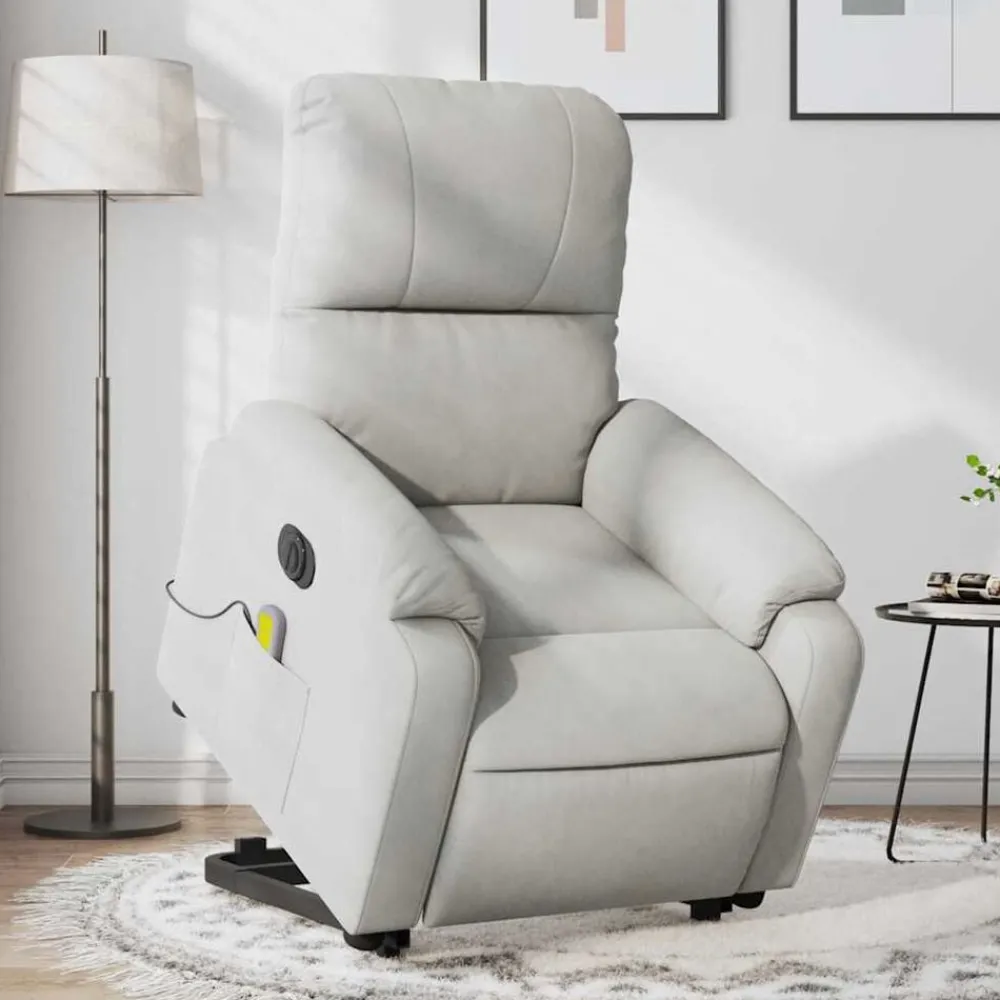 Fauteuils Et Chaises-vidaXL Fauteuil inclinable de massage électrique Gris clair