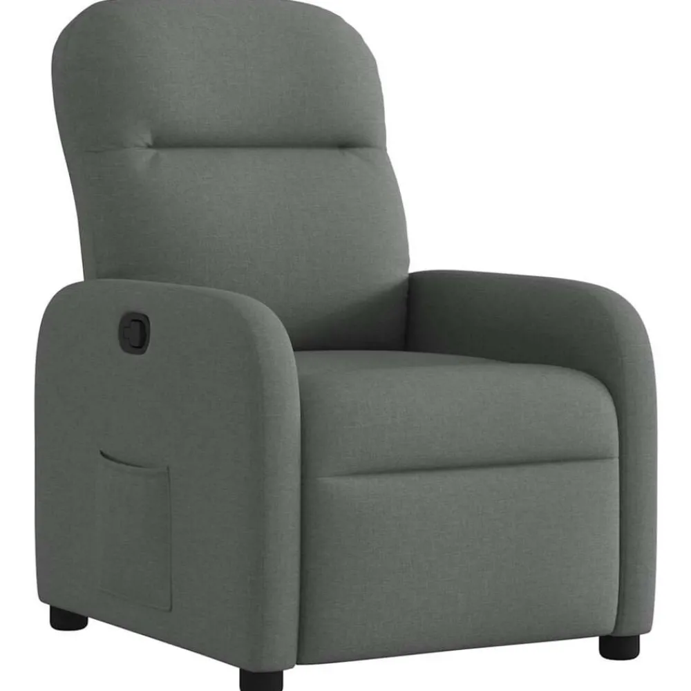 Fauteuils Et Chaises-vidaXL Fauteuil inclinable Tissu Gris foncé
