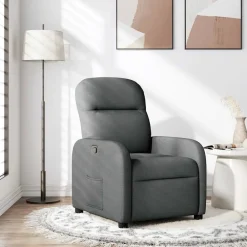 Fauteuils Et Chaises-vidaXL Fauteuil inclinable Tissu Gris foncé