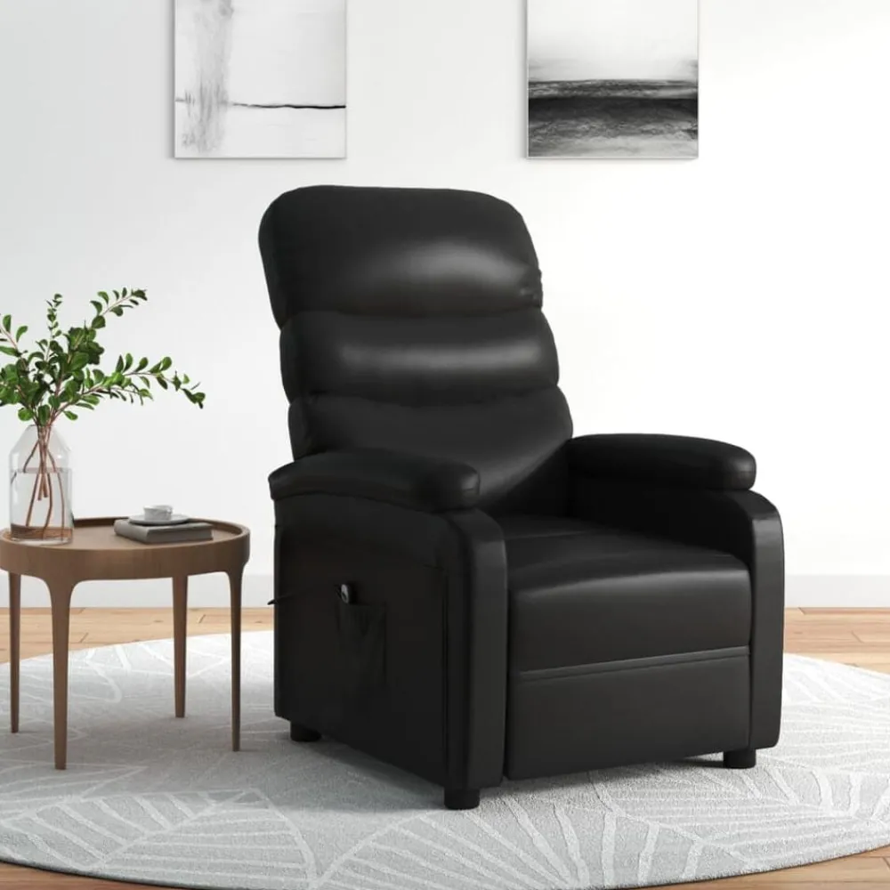 Fauteuils Et Chaises-vidaXL Fauteuil inclinable électrique Similicuir Noir