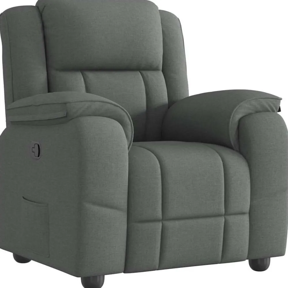 Fauteuils Et Chaises-vidaXL Fauteuil inclinable Tissu Gris foncé