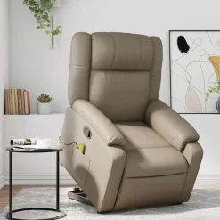 Fauteuils Et Chaises-vidaXL Fauteuil inclinable de massage Similicuir Cappuccino