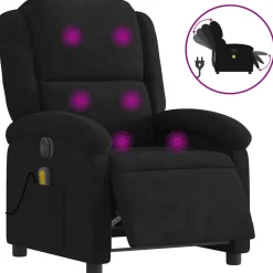 vidaXL Fauteuil inclinable de massage électrique velours