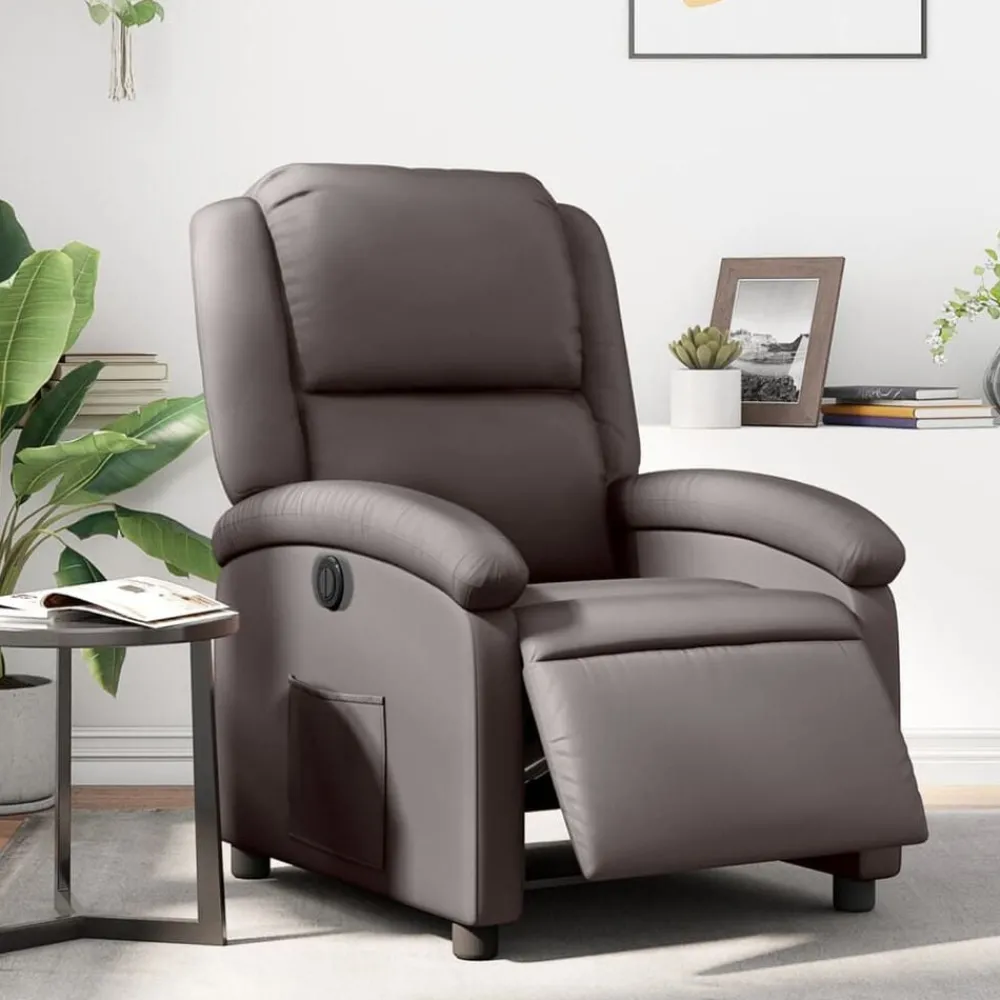 vidaXL Fauteuil inclinable électrique cuir véritable