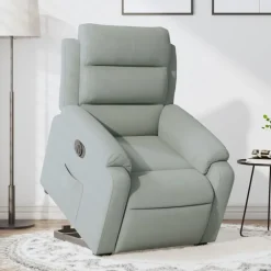 Fauteuils Et Chaises-vidaXL Fauteuil inclinable électrique velours Gris clair