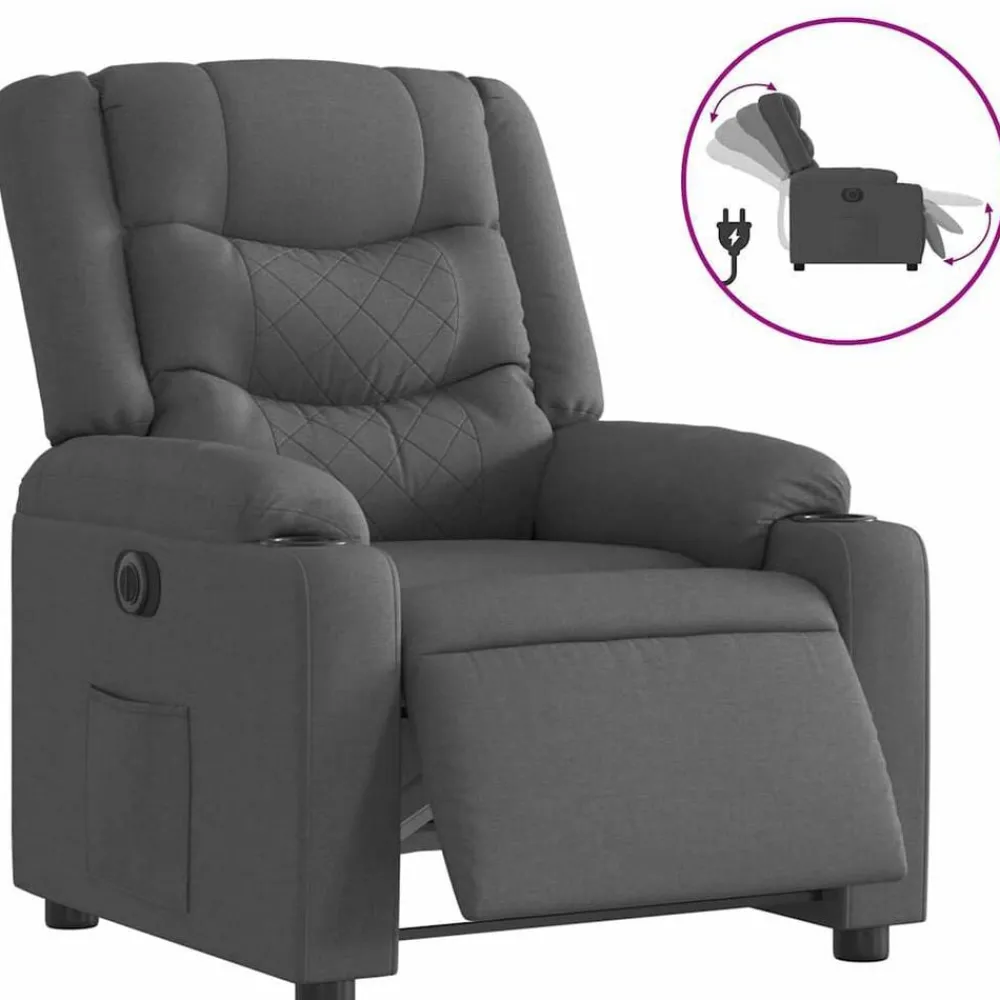 vidaXL Fauteuil inclinable électrique Tissu