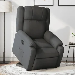 Fauteuils Et Chaises-vidaXL Fauteuil inclinable électrique tissu Gris foncé