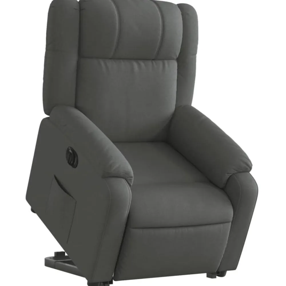 Fauteuils Et Chaises-vidaXL Fauteuil inclinable électrique tissu Gris foncé