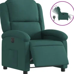 Fauteuils Et Chaises-vidaXL Fauteuil inclinable électrique Tissu Vert foncé