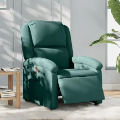 Fauteuils Et Chaises-vidaXL Fauteuil inclinable électrique Tissu Vert foncé