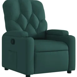 Fauteuils Et Chaises-vidaXL Fauteuil inclinable Tissu Vert foncé