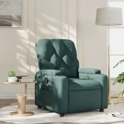 Fauteuils Et Chaises-vidaXL Fauteuil inclinable Tissu Vert foncé