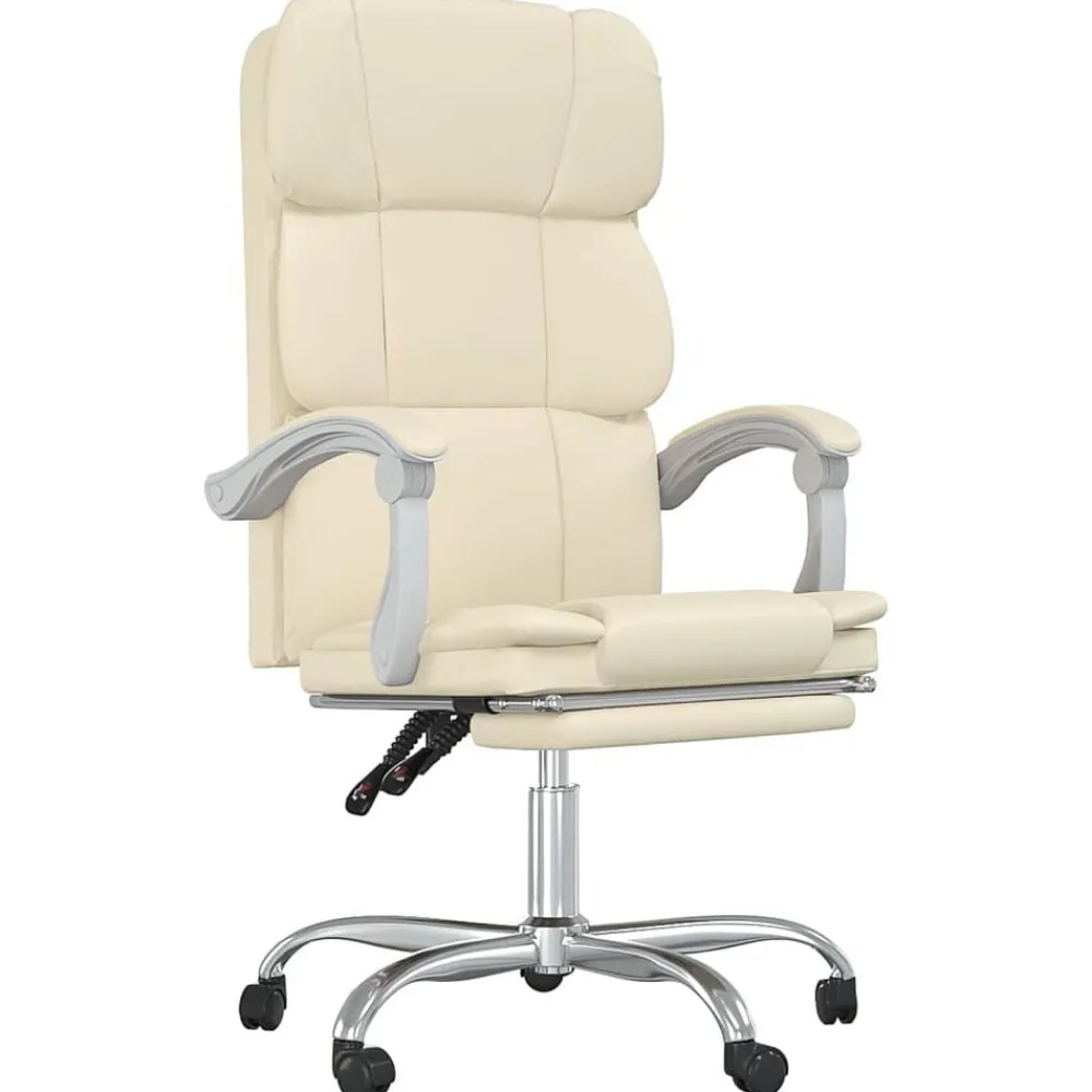 Meubles De Bureau-vidaXL Fauteuil inclinable de bureau Crème Similicuir Crème