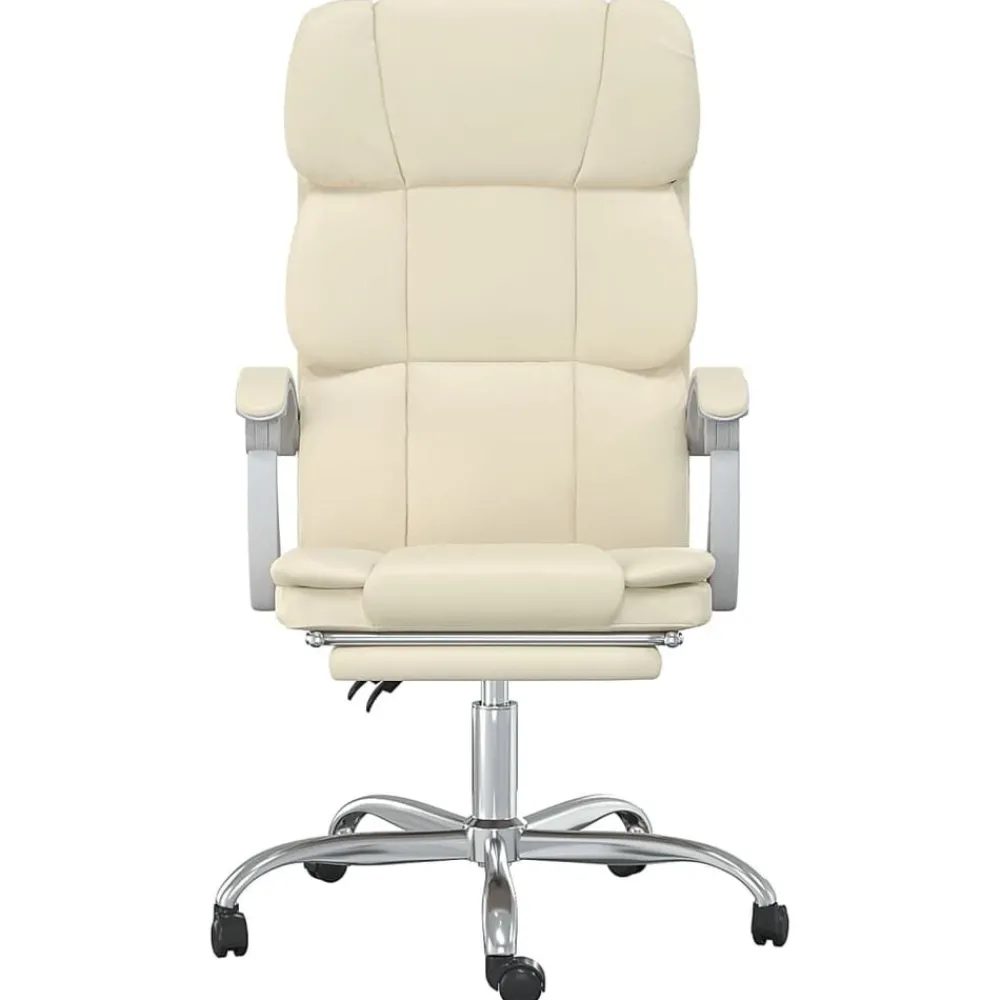 Meubles De Bureau-vidaXL Fauteuil inclinable de bureau Crème Similicuir Crème