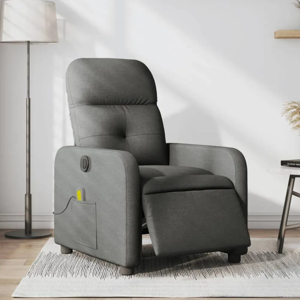 vidaXL Fauteuil inclinable de massage électrique tissu