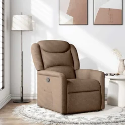 Fauteuils Et Chaises-vidaXL Fauteuil inclinable Tissu Marron