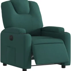 Fauteuils Et Chaises-vidaXL Fauteuil inclinable électrique Tissu Vert foncé