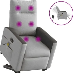 vidaXL Fauteuil inclinable de massage électrique tissu