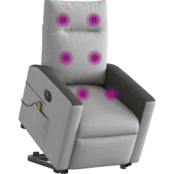 vidaXL Fauteuil inclinable de massage électrique tissu