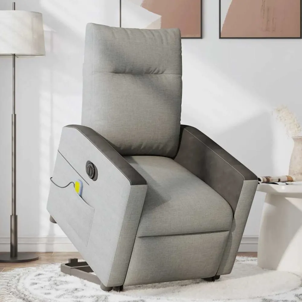 vidaXL Fauteuil inclinable de massage électrique tissu