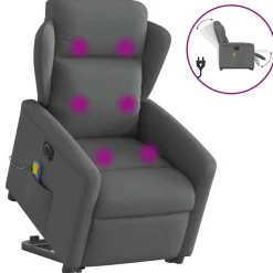 vidaXL Fauteuil inclinable de massage électrique Tissu