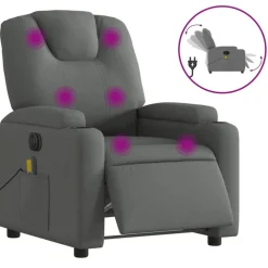 vidaXL Fauteuil inclinable de massage électrique tissu