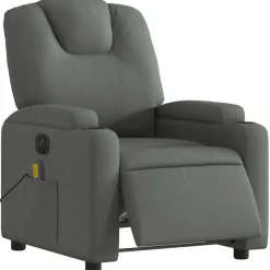 vidaXL Fauteuil inclinable de massage électrique tissu