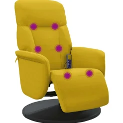 vidaXL Fauteuil inclinable de massage avec repose-pied velours