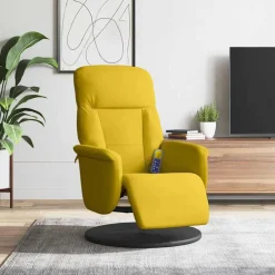 vidaXL Fauteuil inclinable de massage avec repose-pied velours