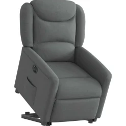 Fauteuils Et Chaises-vidaXL Fauteuil inclinable électrique tissu Gris foncé