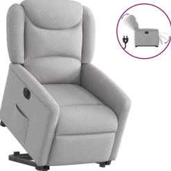 Fauteuils Et Chaises-vidaXL Fauteuil inclinable électrique tissu Gris nuage