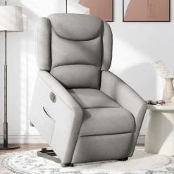 Fauteuils Et Chaises-vidaXL Fauteuil inclinable électrique tissu Gris nuage