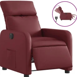 Fauteuils Et Chaises-vidaXL Fauteuil inclinable électrique Similicuir Rouge bordeaux