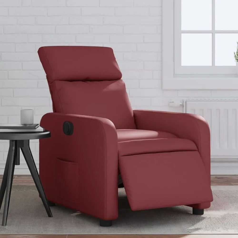 Fauteuils Et Chaises-vidaXL Fauteuil inclinable électrique Similicuir Rouge bordeaux