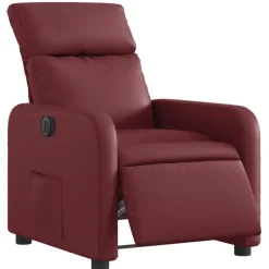 Fauteuils Et Chaises-vidaXL Fauteuil inclinable électrique Similicuir Rouge bordeaux