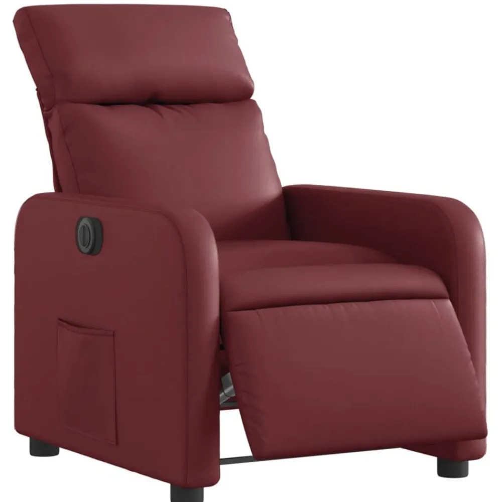 Fauteuils Et Chaises-vidaXL Fauteuil inclinable électrique Similicuir Rouge bordeaux