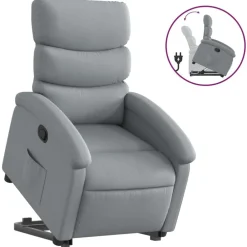 Fauteuils Et Chaises-vidaXL Fauteuil inclinable Tissu Gris clair