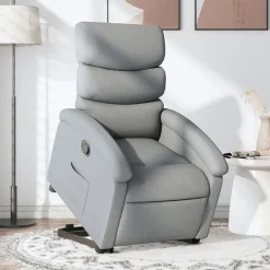 Fauteuils Et Chaises-vidaXL Fauteuil inclinable Tissu Gris clair